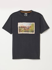 FatFace Washed Black Explore More Graphic T-Shirt - Image 6 of 6