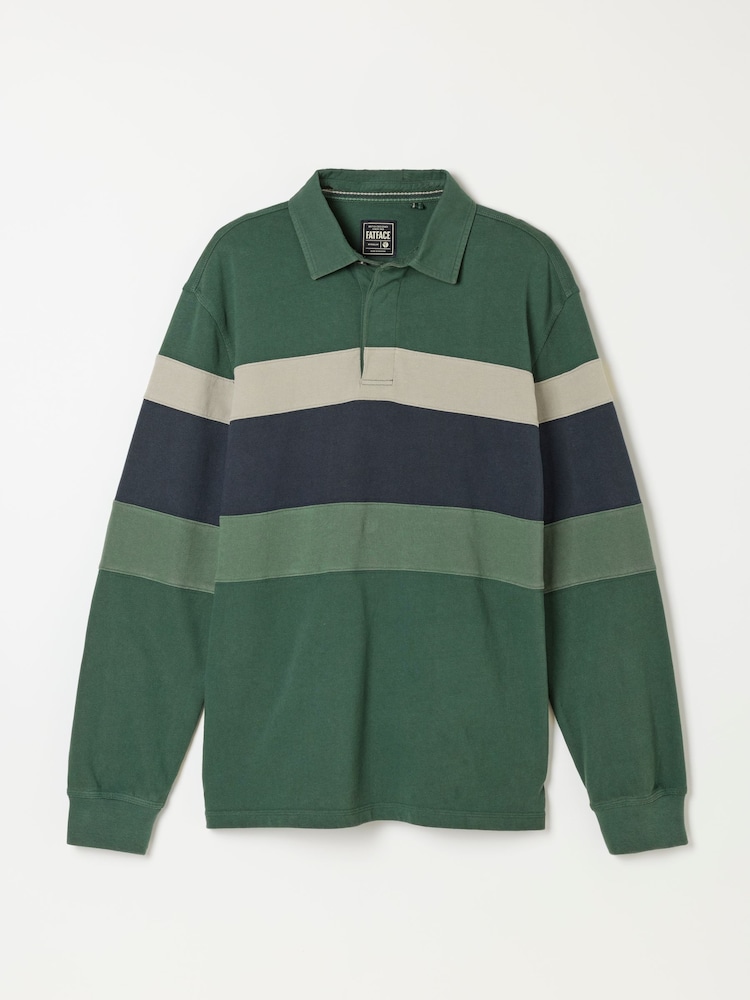 FatFace Dark Green Long Sleeve Chest Stripe Rugby - Image 7 of 7 FatFace Dark Green Long Sleeve Chest Stripe Rugby - Image 7 of 7