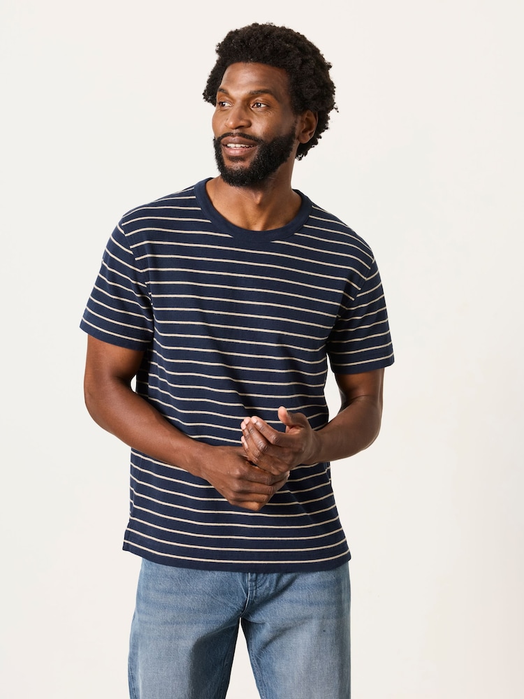 FatFace Navy Short Sleeve Stripe T-Shirt - Image 1 of 6 FatFace Navy Short Sleeve Stripe T-Shirt - Image 1 of 6