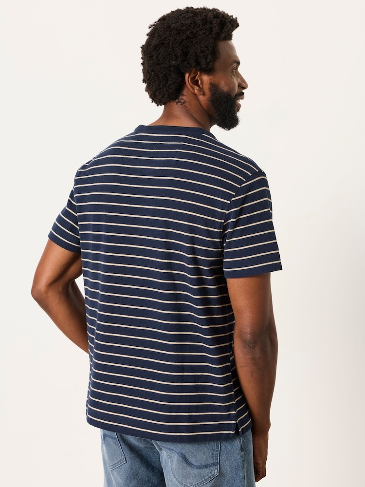 FatFace Navy Short Sleeve Stripe T-Shirt - Image 2 of 6 FatFace Navy Short Sleeve Stripe T-Shirt - Image 2 of 6