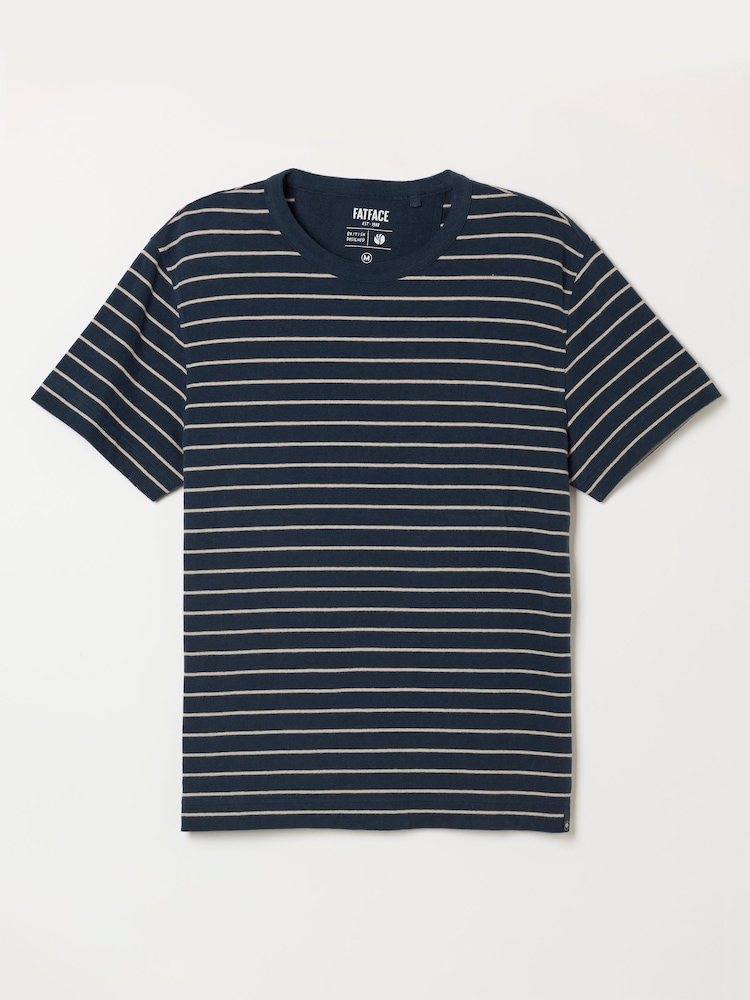 FatFace Navy Short Sleeve Stripe T-Shirt - Image 6 of 6 FatFace Navy Short Sleeve Stripe T-Shirt - Image 6 of 6