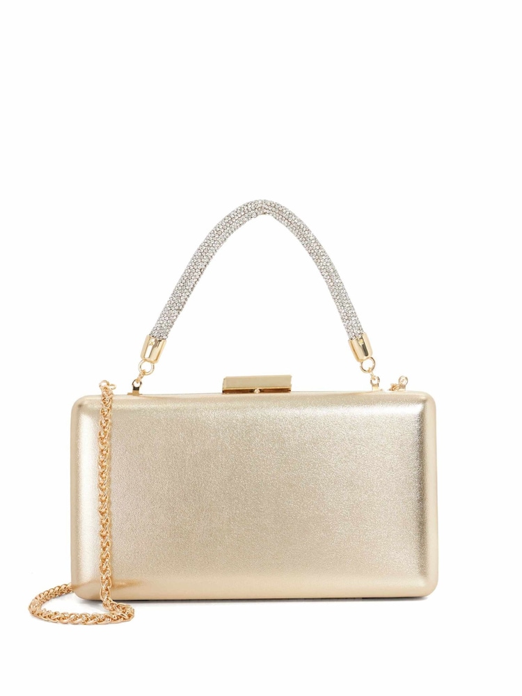 Dune London Gold Beaut Clutch Bag - Image 1 of 4 Dune London Gold Beaut Clutch Bag - Image 1 of 4