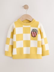 Yellow Popcorn Knitted Crew Neck Jumper (3mths-7yrs) - Image 1 of 5