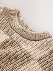 បន្ទះត្រួតពិនិត្យ Neutral - Knitted Crew Neck Jumper (3mths-7ឆ្នាំ) - រូបភាព 3 នៃ 4