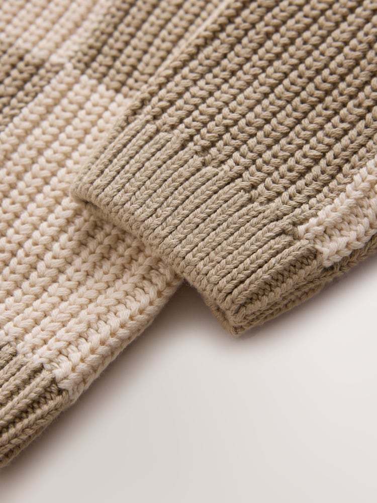 បន្ទះត្រួតពិនិត្យ Neutral - Knitted Crew Neck Jumper (3mths-7ឆ្នាំ) - រូបភាព 4 នៃ 4