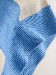 Bleu à damier - Pull col rond tricoté (3mths-7yrs) - Image 4 de 4
