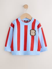 Red/Blue Toast Knitted Crew Neck Jumper (3mths-7yrs) - Image 1 of 4