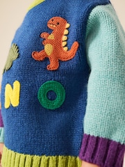 Verde/Azul - Suéter de punto con Cuello redondo y estampado de personajes (3meses -7años) - Imagen 5 de 9