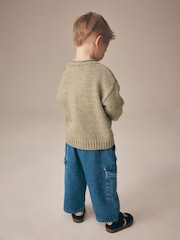 Sage Green Farm Character Knitted Crew Neck Jumper (3mths-7yrs) - Image 3 of 4