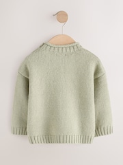 Sage Green Farm Character Knitted Crew Neck Jumper (3mths-7yrs) - Image 6 of 8