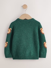 Green Lion All Over Character Knitted Crew Neck Jumper (3mths-7yrs) - Image 2 of 4