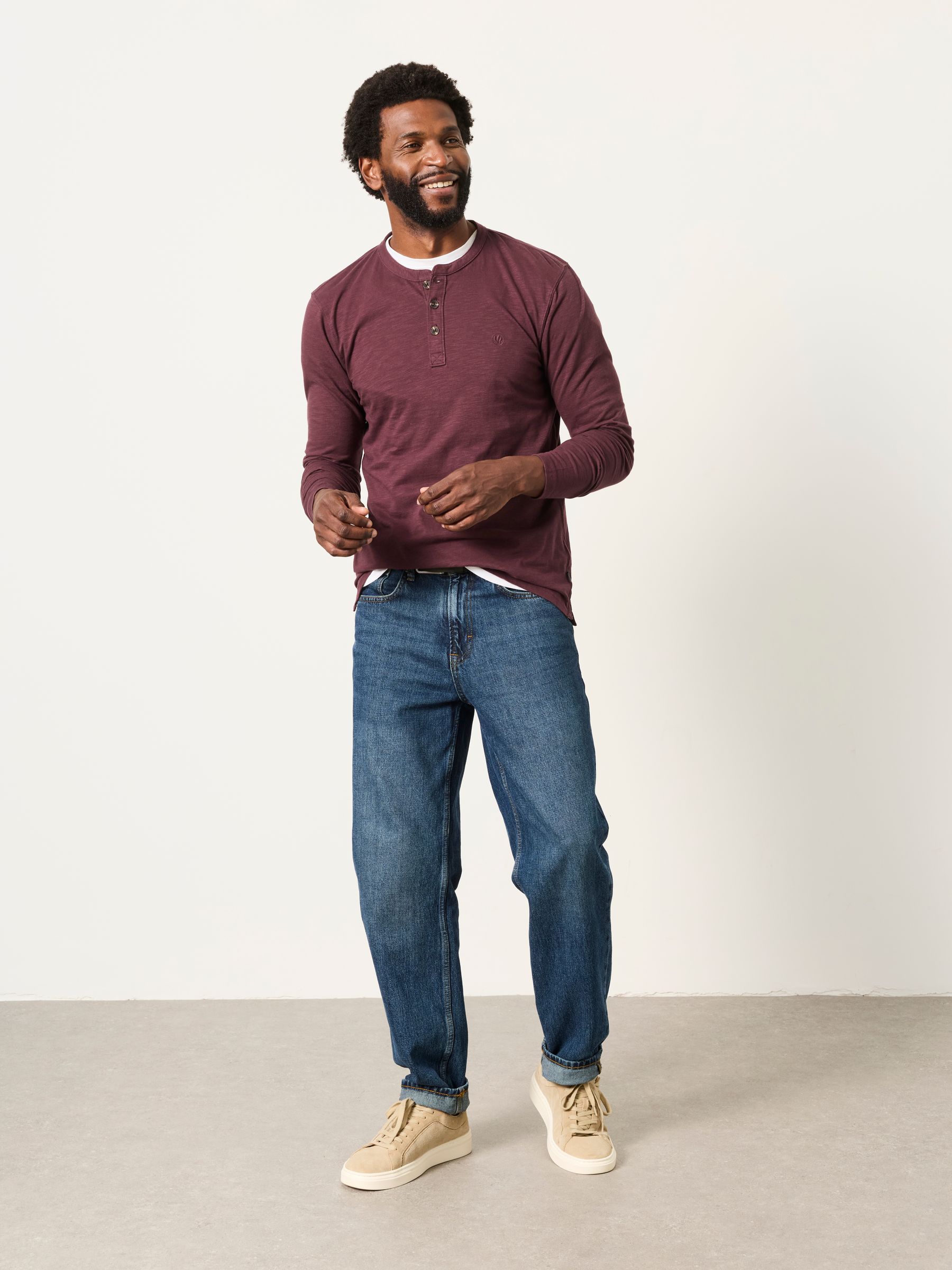 Buy FatFace Woodside Plum Purple Long Sleeve Henley Top from Next USA