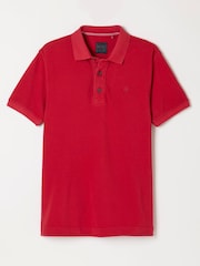 FatFace Cherry Red Short Sleeve Pique Polo Shirt - Image 5 of 5