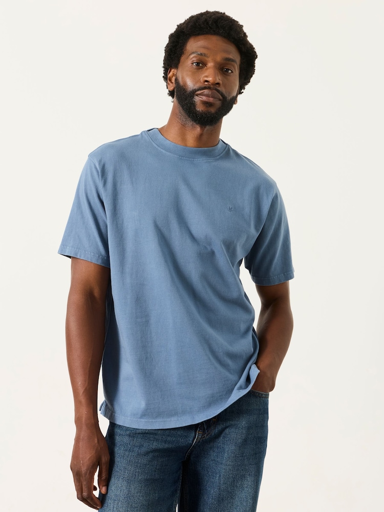 FatFace Alton Blue Denim Short Sleeve T-Shirt - Image 1 of 6
