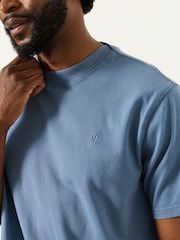FatFace Alton Blue Denim Short Sleeve T-Shirt - Image 3 of 6