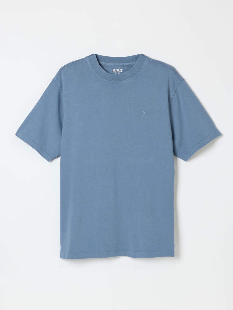 FatFace Alton Blue Denim Short Sleeve T-Shirt - Image 6 of 6