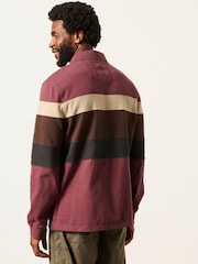 FatFace Plum Purple Long Sleeve Chest Stripe Rugby - Image 2 of 6