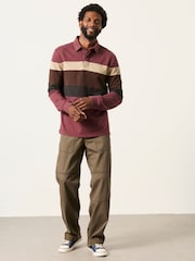 FatFace Plum Purple Long Sleeve Chest Stripe Rugby - Image 4 of 6