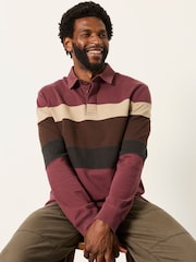 FatFace Plum Purple Long Sleeve Chest Stripe Rugby - Image 5 of 6