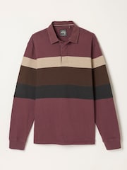FatFace Plum Purple Long Sleeve Chest Stripe Rugby - Image 6 of 6