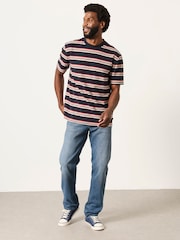 Itim na Multi Stripe - FatFace Short Sleeve Relaxed Fit T-Shirt - Larawan 3 ng 6