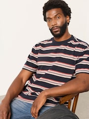 Itim na Multi Stripe - FatFace Short Sleeve Relaxed Fit T-Shirt - Larawan 4 ng 6