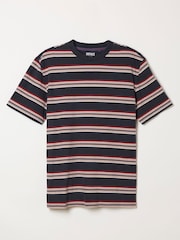 Itim na Multi Stripe - FatFace Short Sleeve Relaxed Fit T-Shirt - Larawan 6 ng 6