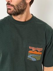 FatFace Dark Green Horizon Graphic T-Shirt - Image 3 of 7