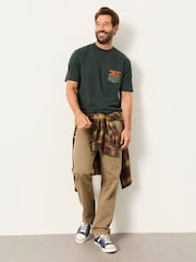 FatFace Dark Green Horizon Graphic T-Shirt - Image 4 of 7