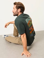 FatFace Dark Green Horizon Graphic T-Shirt - Image 5 of 7