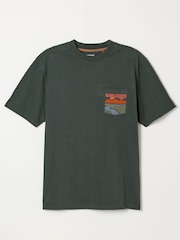 FatFace Dark Green Horizon Graphic T-Shirt - Image 6 of 7