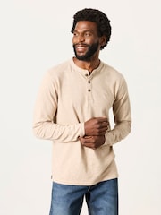 Oatmeal - FatFace Long Sleeve Woodside T-Shirt - Imagen 1 de 6