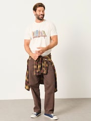 FatFace Natural Bookshelf Graphic Tshirt - Image 3 of 6