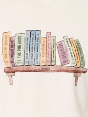 FatFace Natural Bookshelf Graphic Tshirt - Image 6 of 6