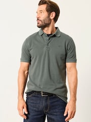 FatFace Dark Green Short Sleeve Pique Polo Shirt - Image 1 of 5