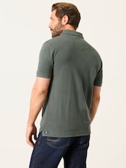 FatFace Dark Green Short Sleeve Pique Polo Shirt - Image 2 of 5