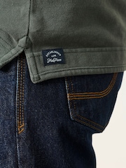 FatFace Dark Green Short Sleeve Pique Polo Shirt - Image 3 of 5