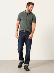 FatFace Dark Green Short Sleeve Pique Polo Shirt - Image 5 of 5