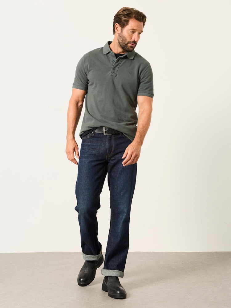 FatFace Dark Green Short Sleeve Pique Polo Shirt - Image 5 of 5 FatFace Dark Green Short Sleeve Pique Polo Shirt - Image 5 of 5
