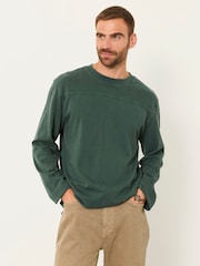 FatFace Dark Green Long Sleeve Alton T-Shirt - Image 1 of 5