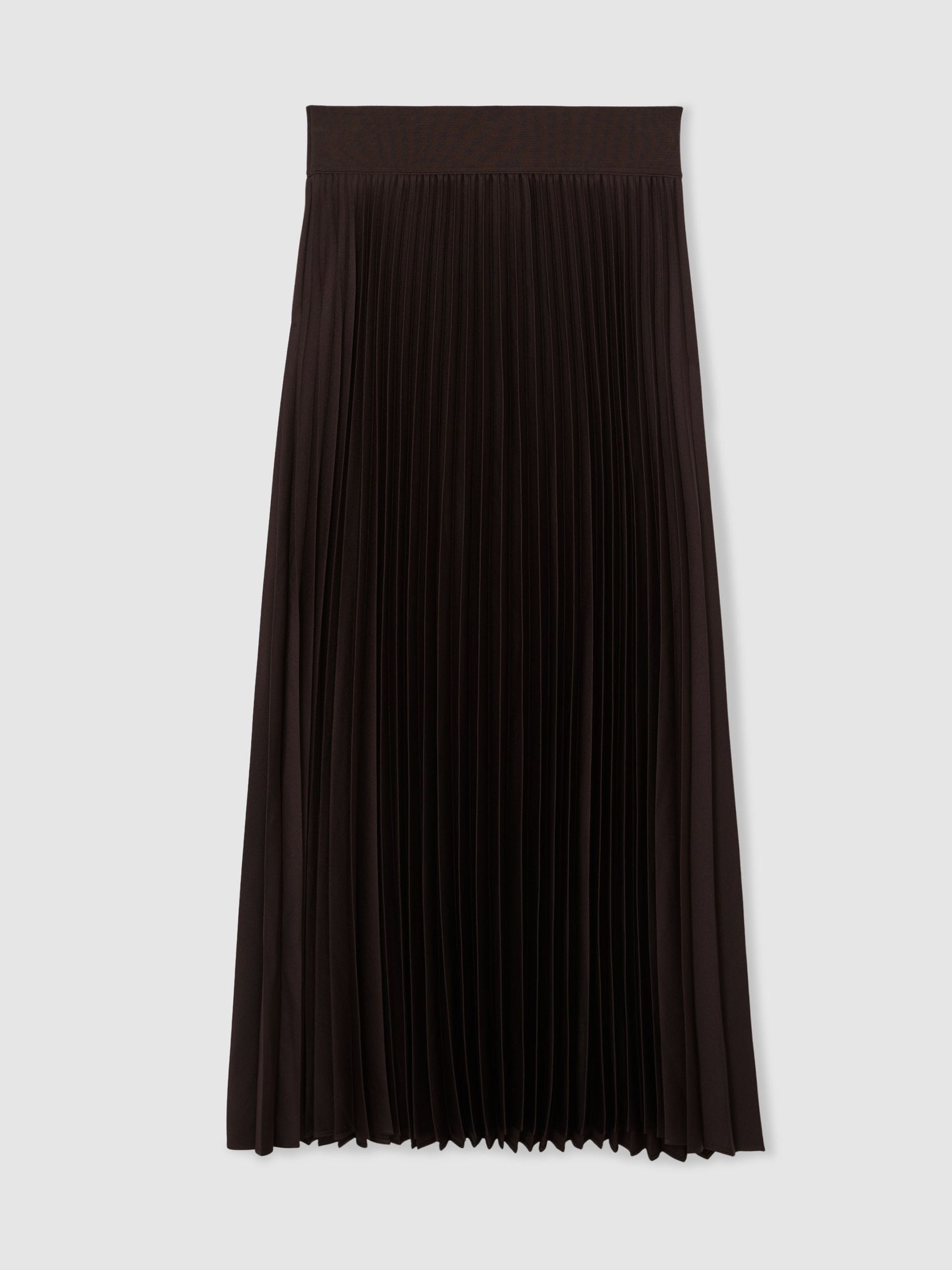 Buy Reiss Chocolate Brown Seren Pleated Midi Skirt from Next India