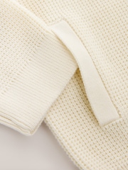 Ecru Textured Zip Through Knitted Bomber Cardigan (3mths-7yrs) - Image 7 of 9