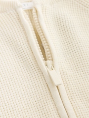 Ecru Textured Zip Through Knitted Bomber Cardigan (3mths-7yrs) - Image 8 of 9