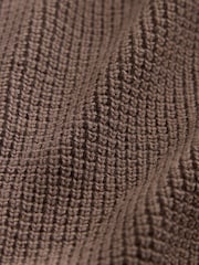 Chocolate Brown Textured Zip Through Knitted Bomber Cardigan (3mths-7yrs) - Image 5 of 5