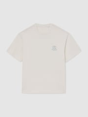 Reiss White Walton Monogram Butter Relaxed-Fit T-Shirt - Image 2 of 7