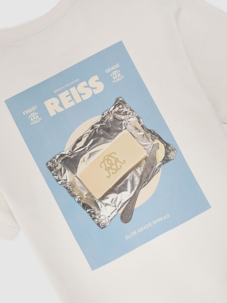 Reiss White Walton Monogram Butter Relaxed-Fit T-Shirt - Image 7 of 7