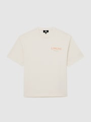 Reiss White Calvino Cotton Lemon-Print Relaxed-Fit T-Shirt - Image 2 of 5