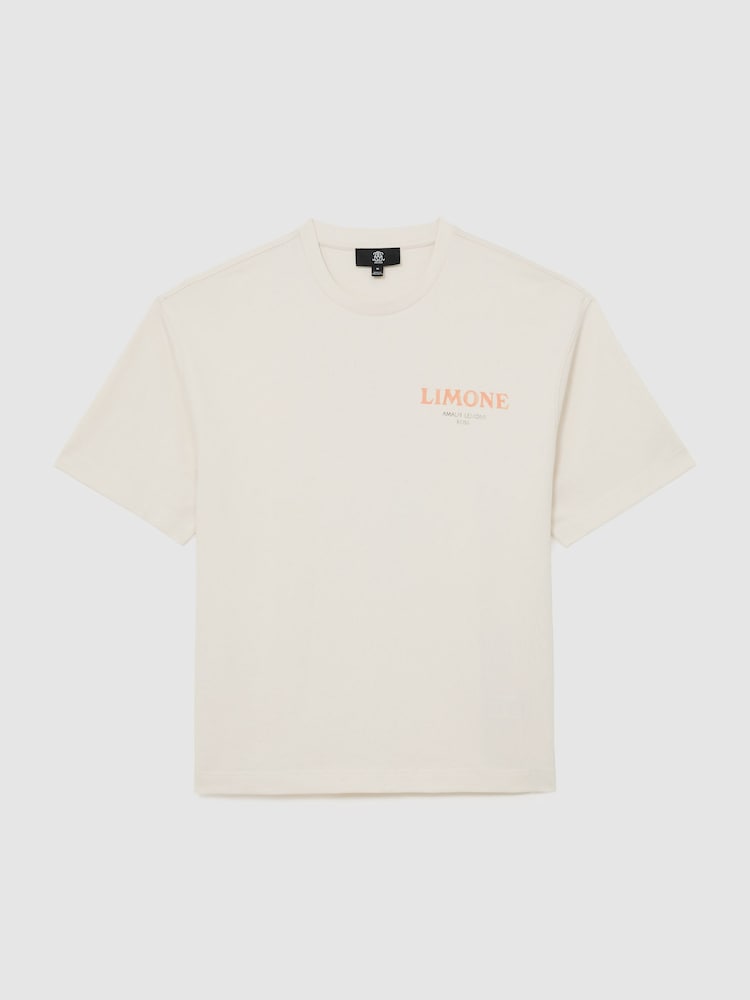 Reiss White Calvino Cotton Lemon-Print Relaxed-Fit T-Shirt - Image 2 of 5