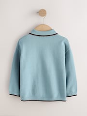 Blue Tipped Knitted Zip Neck Polo Shirt (3mths-7yrs) - Image 5 of 7