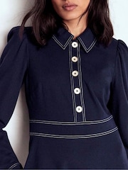 Azul - Vestido de manga comprida Nicolette da Boden - Imagem 2 de 5